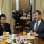 Andrejs Klementjevs tiekas ar Korejas Tautas Demokrātiskās Republikas vēstnieku