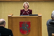 Ināra Mūrniece addresses the Seimas of Lithuania on the Day of Restoration of Independence of Lithuania 