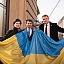 Ukrainas karoga pacelšana pie Saeimas nama