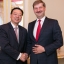 Andrejs Klementjevs tiekas ar Ķīnas vēstnieku