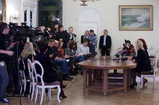 Saeimas priekšsēdētājas Solvitas Āboltiņas preses konference