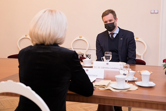 Ināra Mūrniece tiekas ar Lietuvas Republikas ārlietu ministru